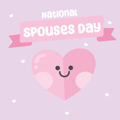 National Spouses Day vector design for celebration. Suitable for background, template, social media, poster, flyer design, flat illustration, banner,  etc
