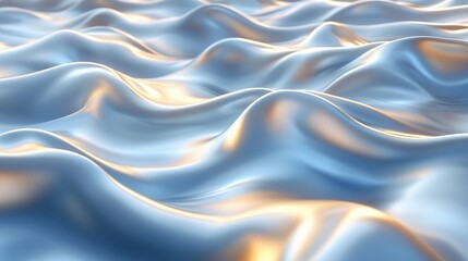 Obraz premium Abstract wavy metallic surface with light reflections.