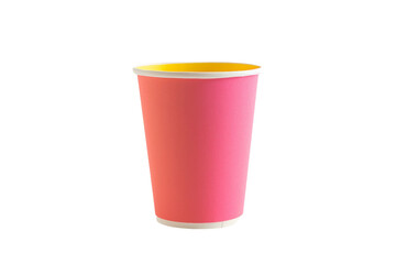 Eye-catching colored paper cup for kids' parties isolated on transparent background