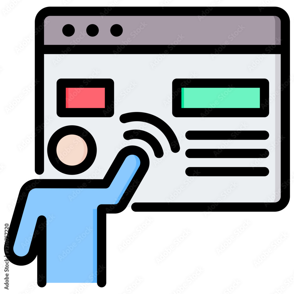 Poster User Interface Outline Color Icon