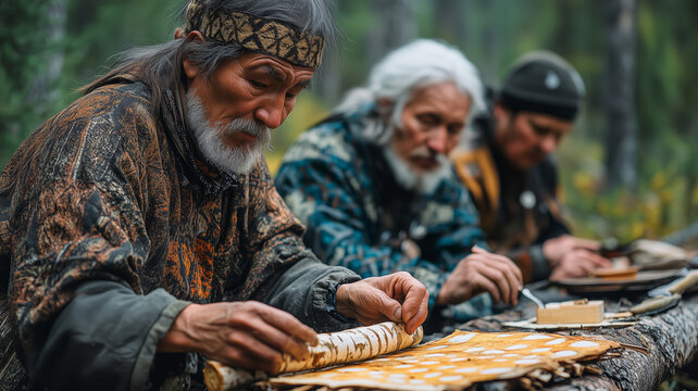 Evenki reindeer herders engage in traditional preparations during autumn