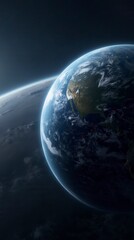 Fototapeta premium Earth Planet Orbit. High Quality Digital Space