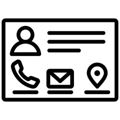 Business Card Outline Icon