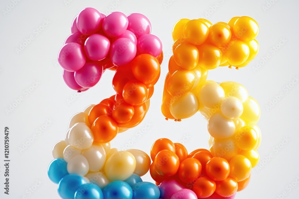 Poster a cluster of colorful balloons suspended in mid-air, perfect for adding a pop of color to any scene 