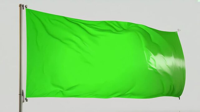 3D video rendered animation of a green screen banner rolling out smoothly over a transparent background ideal for marketing advertising and promotional visual elements