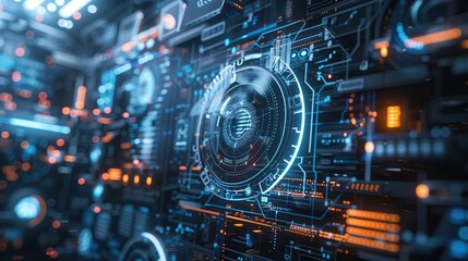 Close-up of advanced digital devices connected in a glowing network. A vision of modern innovation and the future of technology becoming reality today.