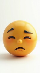 Fototapeta premium Sleeping Face Three Dimensional Emoji. Snoring Emoticon Isolated White Background