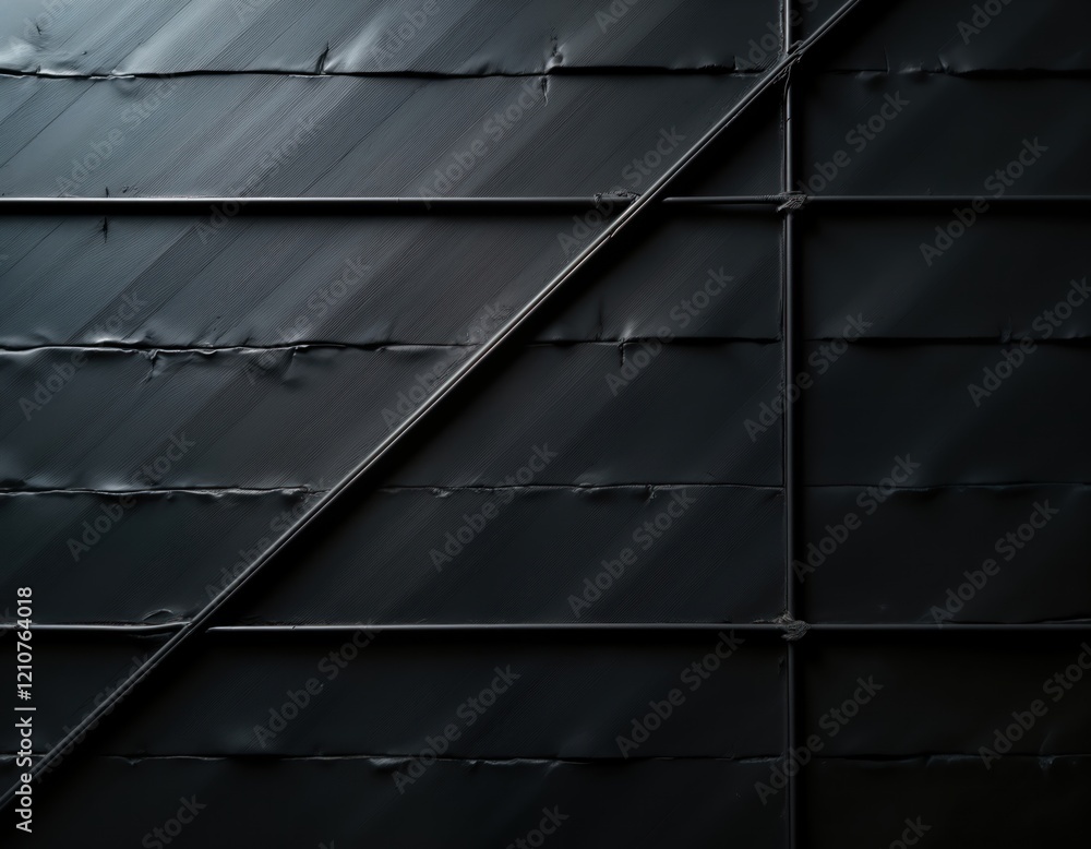 Poster dark abstract design with black grid pattern. geometric shapes create modern look. striking visual w