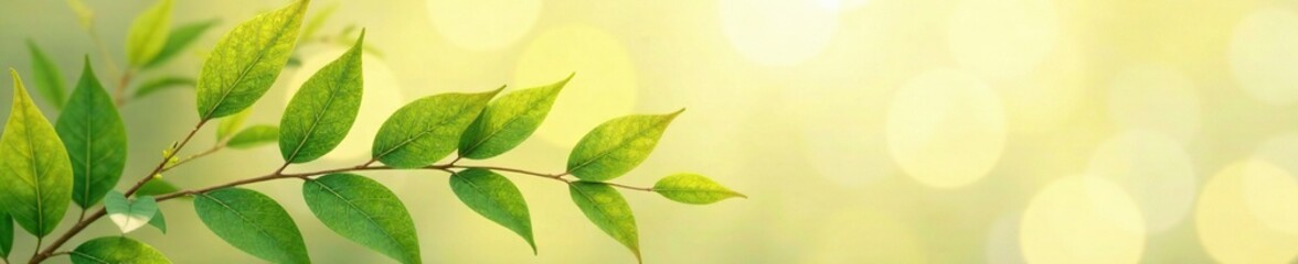 Obraz premium Delicate green leaves against a warm beige background, pointillism, color blend