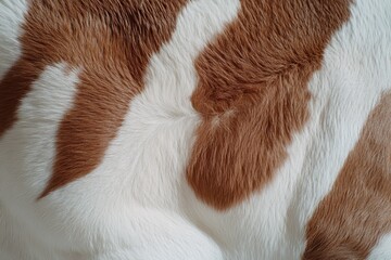A close-up of an animal's fur reveals a soft, tactile pattern of brown and white, emphasizing texture and warmth.