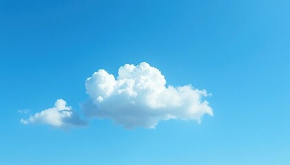 A lone cloud drifts lazily across a brilliant blue sky, wispy, blue, soft