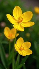 Obraz premium Bright yellow petals, delicate orange centers, bright, orange, garden