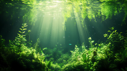 underwater scene emerald green