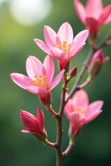 Obraz premium Delicate pink acacia flowers in a light breeze, flowers, natural, texture