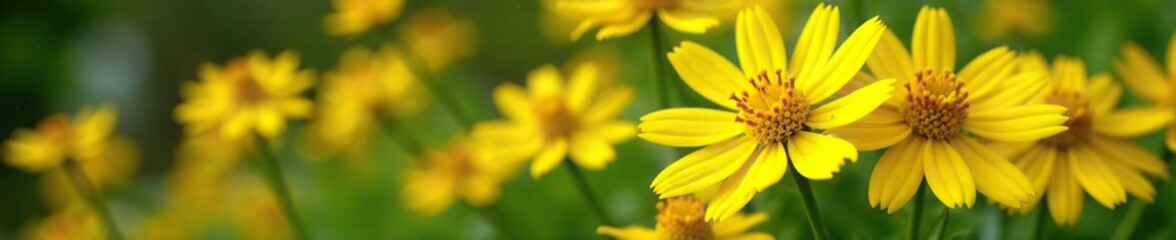 Fototapeta premium Bright yellow tansy flowers in a garden bouquet, garden, flowers