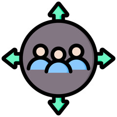 Fototapeta premium Social Mobility Outline Color Icon