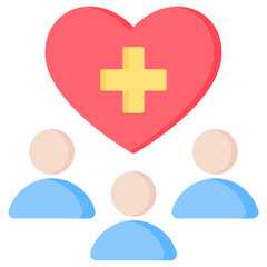 Fototapeta premium Population Health Flat Icon