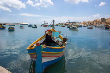 Fototapeta premium beautiful ships and boats are moored near the shore