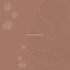 Minimalist Abstract Leaf Design in Mocha Mousse Tone for Backgrounds, Posters, and Branding Projects
