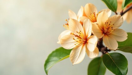 Naklejka premium Delicate orange blossoms on a white background, citrus, flower, orchard