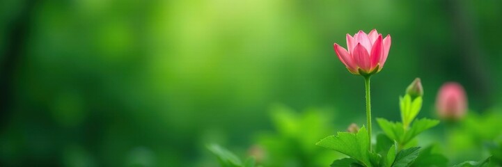 Fototapeta premium A flower blooming at the top of a green pillar, nature, green pillar, organic