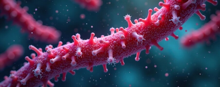 Clostridium difficile bacteria with flagellum, clostridium, infection