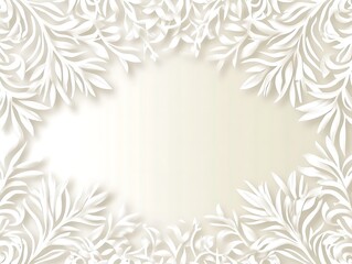 White Papercut Floral Frame Elegant Design