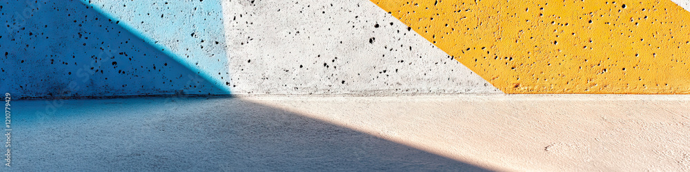 Poster triangular color-coded concrete wall and floor