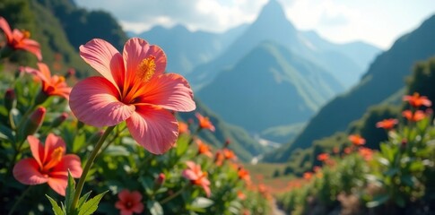 Rare and colorful flower in high-altitude garden, garden, tropical, mountain