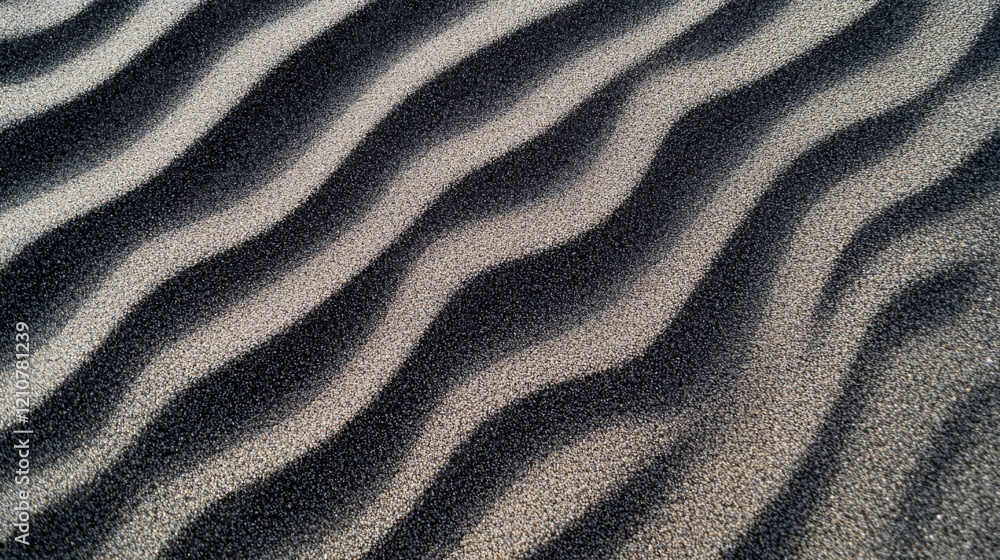 Wall mural intricate patterns of black sand