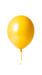 yellow helium balloon on transparent background