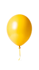 yellow helium balloon on transparent background