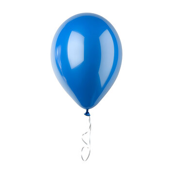 blue helium balloon on transparent background