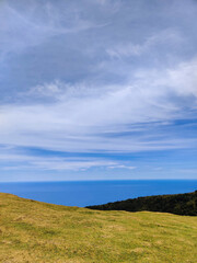 a beautiful seascape divided by the horizon of heaven and earth