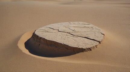 Obraz premium stone island in the desert, stone in the desert, stone, sand, desert