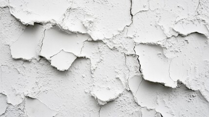 Obraz premium Cracked White Wall Texture - Detailed Architectural Abstract