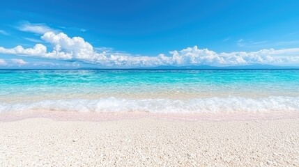 Obraz premium Tropical beach, turquoise water, white sand, summer vacation