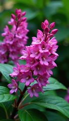 Fototapeta premium Syringa vulgaris in full bloom with black foliage, color, syringa, flowers
