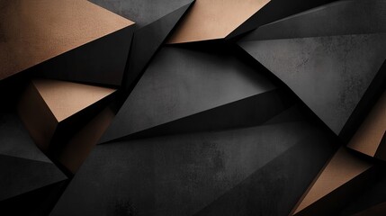 modern geometric background with layered paper textures in black and brown, high detail, sleek and elegant, contemporary and artistic, minimalistic design