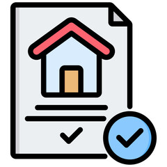 Building Permit Outline Color Icon