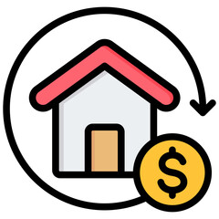 Property Flipping Outline Color Icon