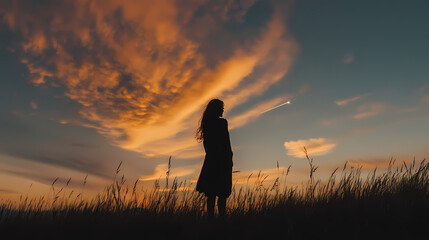 Fiery meteor approaching earth's atmosphere. Fiery Sky. Illustration