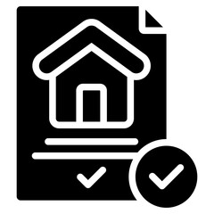 Building Permit Glyph Icon