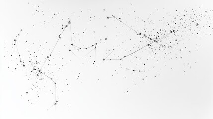 Fototapeta premium night sky, pencil sketch, top view, white background, delicate stars and constellations, artistic and minimal.