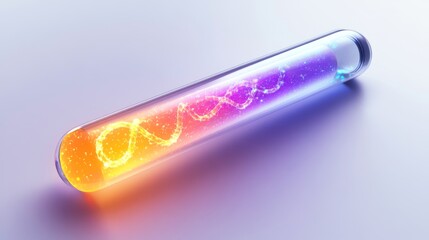 DNA Test Tube - Futuristic Scientific Illustration