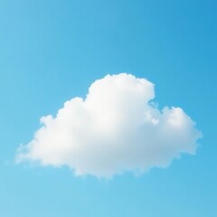 Soft white cloud forms a subtle shape against bright blue, sky, nature