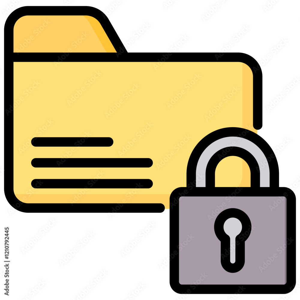 Aufkleber encryption outline color icon
