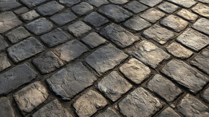 Cobblestone Pavement Texture - High-Resolution Seamless Pattern for Architectural Design