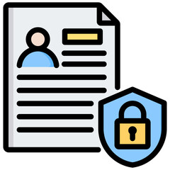 Data Security Outline Color Icon