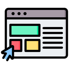 User Interface Outline Color Icon